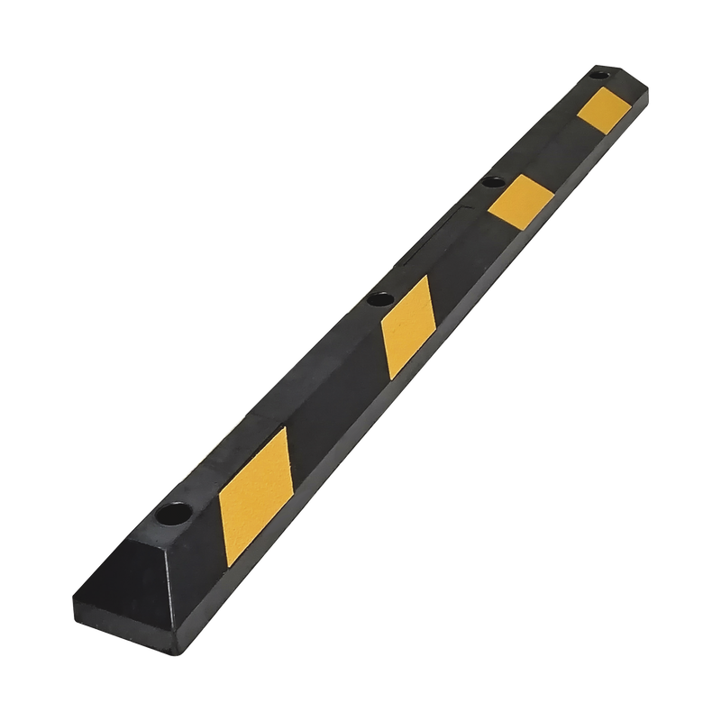 AC-183TV Tope Vehicular P / Estacionamiento / 183cm / Color Negro-Amarillo / 8 Franjas Reflejantes.