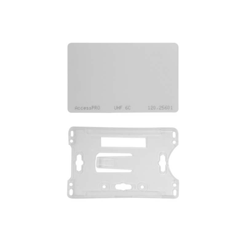 ACCESS-CARD-EPC-K Kit de  Tag UHF tipo Tarjeta para lectoras de largo alcance 900 MHZ / EPC GEN 2 / ISO 18000 6C / No imprimible / Incluye porta tarjeta