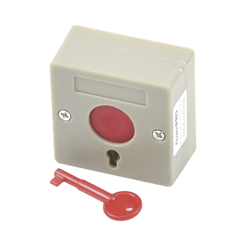 ACCESSPA53 Botón de Pánico a Prueba de Fuego / Restablecimiento con Llave / Tamaño Compacto para Fácil Instalación
