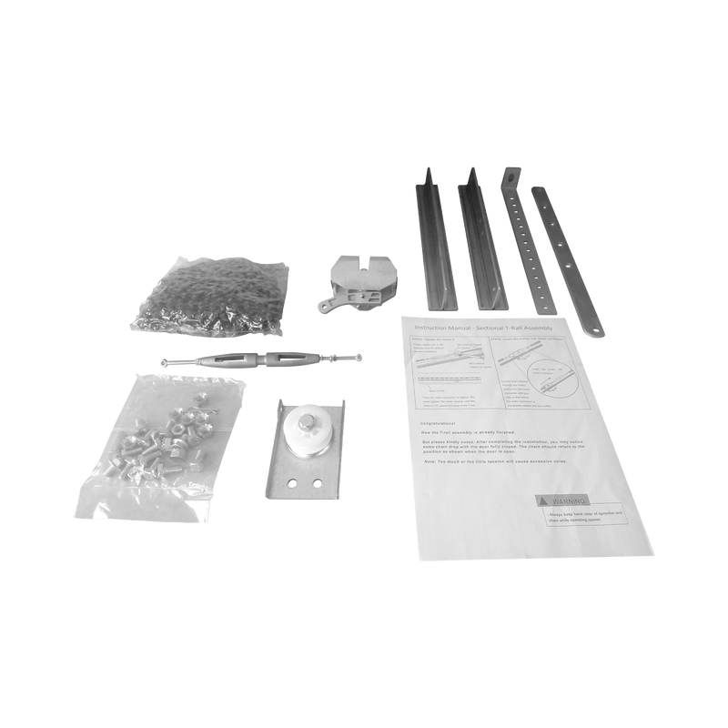 ACCESSRAILT3 Kit de Riel tipo T / 3mts / Compatible C / Motor ACCESSFORCE / FS1000APPRT / Incluye 3 secciones de riel / 2 Coples / 6 mts de cadena .
