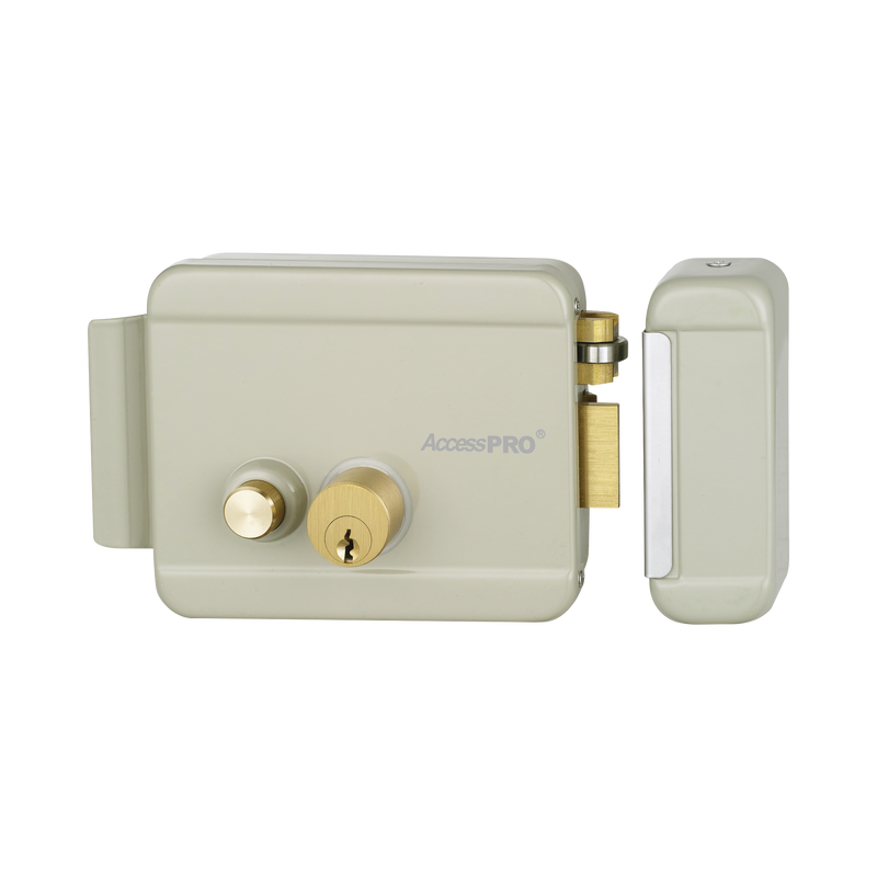 ACCESSRIMB Cerradura Eléctrica con Botón de Salida/ Incluye Llave  / Exterior / Derecha