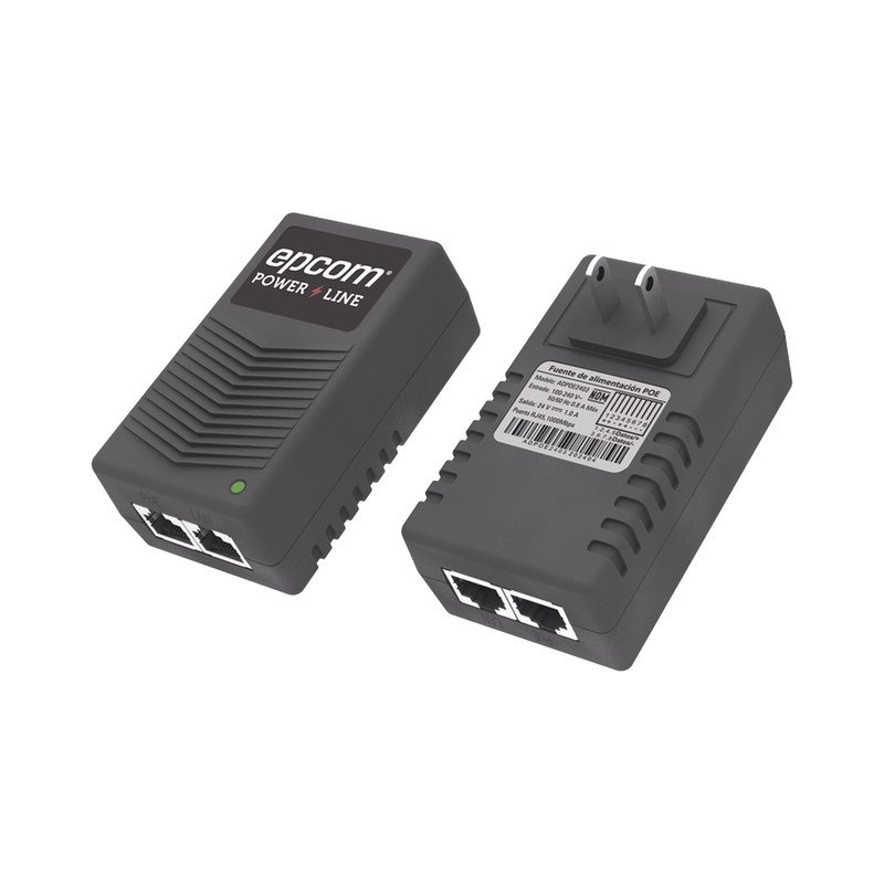 ADPOE2403 Adaptador de pared / Inyector PoE / 24 Vcc / 1 A / Controlado por chip IC / Protección contra OV, OC, SC, UV/  Fácil de instalar