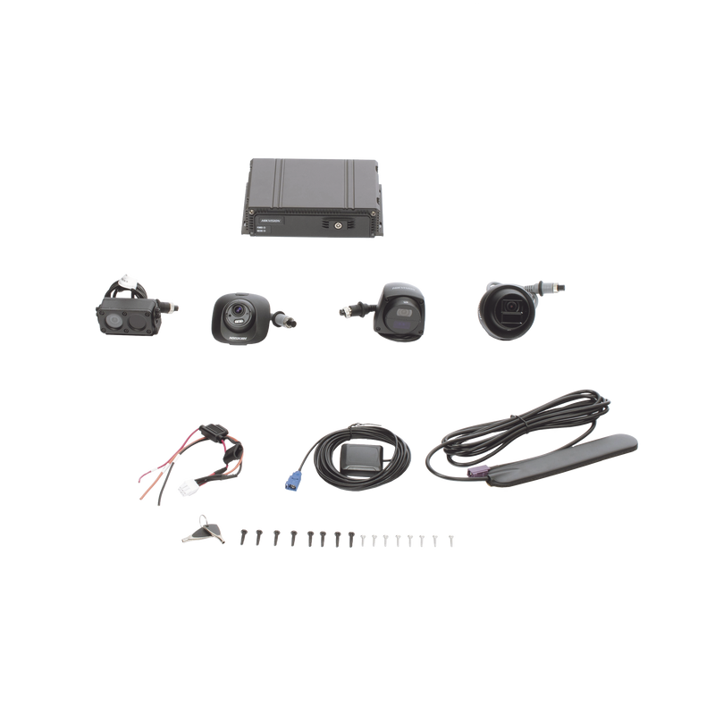 AE-MD5043-SD/GLF(LITE)(KIT) Kit DVR Móvil 1080P / Incluye 4 Cámaras TURBOHD 1080P / Modulo 4G y GPS / Soporta Memoria SD / Visualización por Hik-Connect Teams
