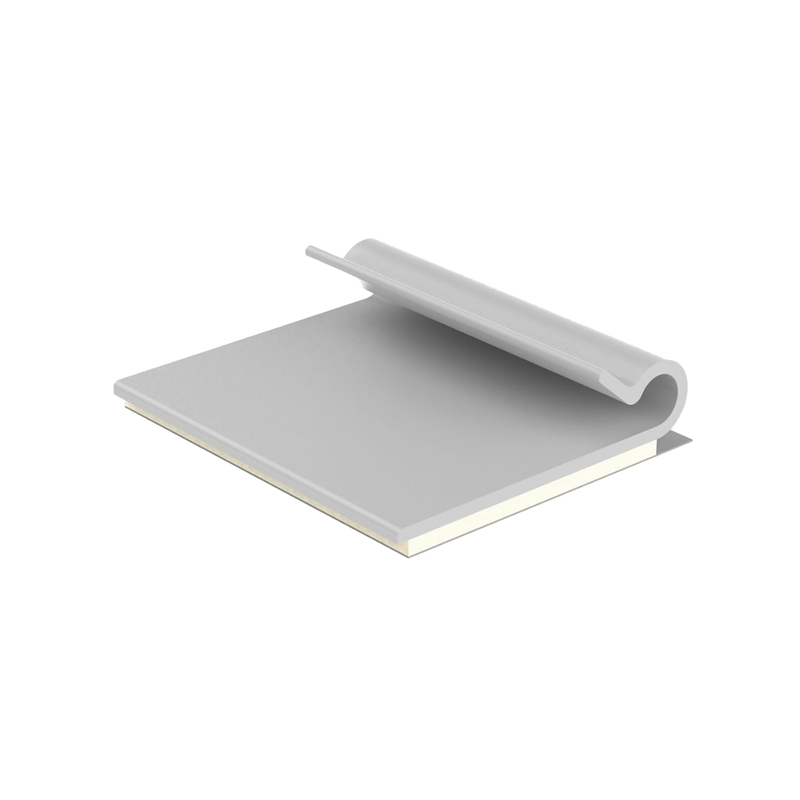 AJC19-A-C Clip Adhesivo Tipo J, Para Cables de Hasta 4.8 mm de Diámetro, Uso Interior, Color Gris, Paquete de 100pz