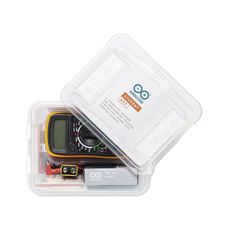 AKX-00025 Arduino Student Kit,,Es un completo recurso multilenguaje de aprendizaje diseñado para enseñar los fundamentos de electrónica y programación a estudiantes de 11 años en adelante, sin necesidad de experiencia previa