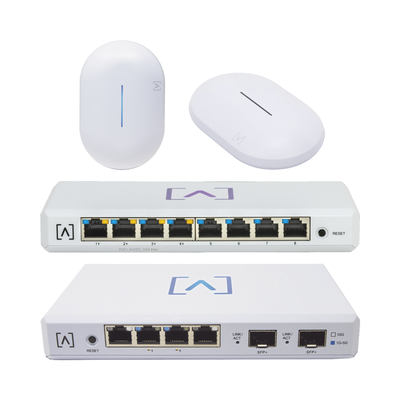 Starter KIT Alta Labs: Incluye 1 Router (Route10) / 1 Switch PoE (S8-POE) / 1 Puntos de Acceso WiFi 6 AP6 / 1 Punto de Acceso AP6-PRO / Bloqueo de Contenido / Administración en la Nube / App Gratuita / Compatible con la plataforma Purple - Toer