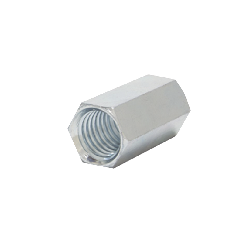 Cople hexagonal roscado cuerda maquina galvanizado de  12.7 mm (1/2).