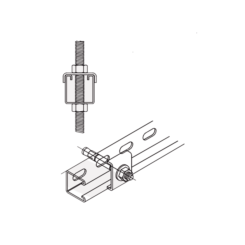 Tope Unicanal  U para Tornillo de  3/8 ( 9.5 mm ).
