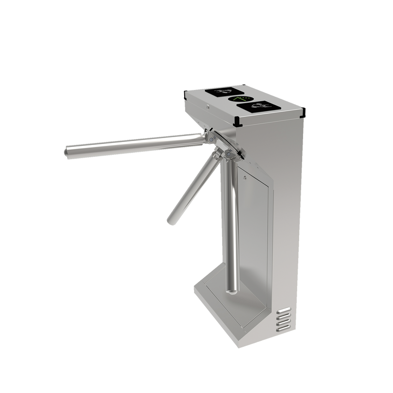 AP1000HDM (MOTORIZADO, SIN CONTACTO),Torniquete Industrial en Acero Inoxidable, Bidireccional, USO RUDO, Espacio para Lectora de Proximidad