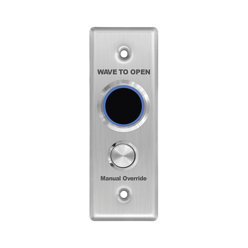 APB2BL-40 Botón de Salida Doble con Aro Iluminado / IP65 / Diseño Estético Delgado / Temporizador y Distancia Ajustable / Botón Sin Contacto y Botón de Contacto en uno solo