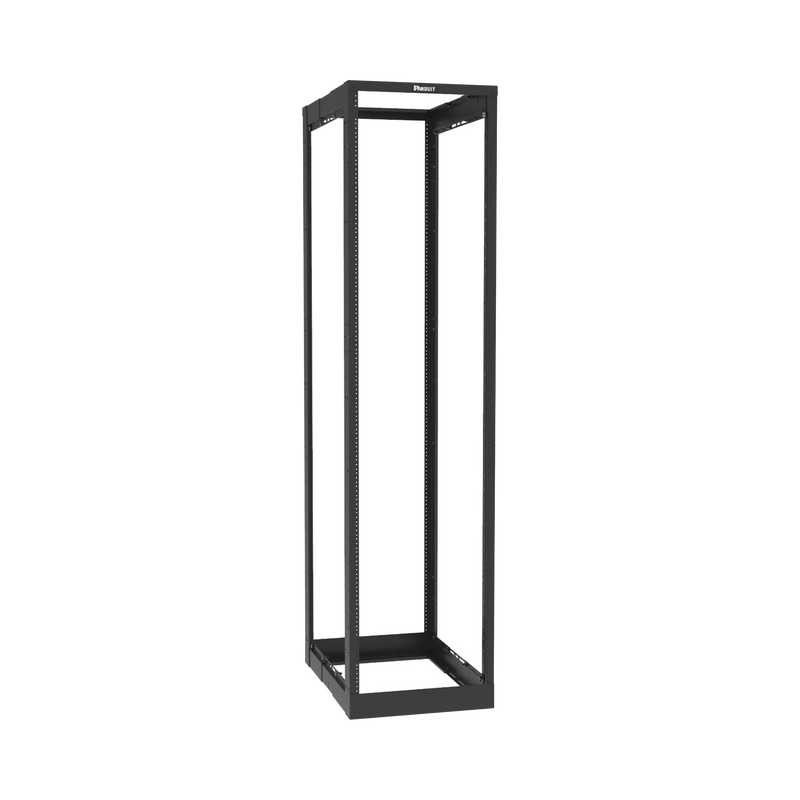 AR4P Rack de Cuatro Postes Estándar de 19, Rieles Roscados #12-24, Profundidad Ajustable de 23 a 42 in, 45 Unidades de Rack, Color Negro