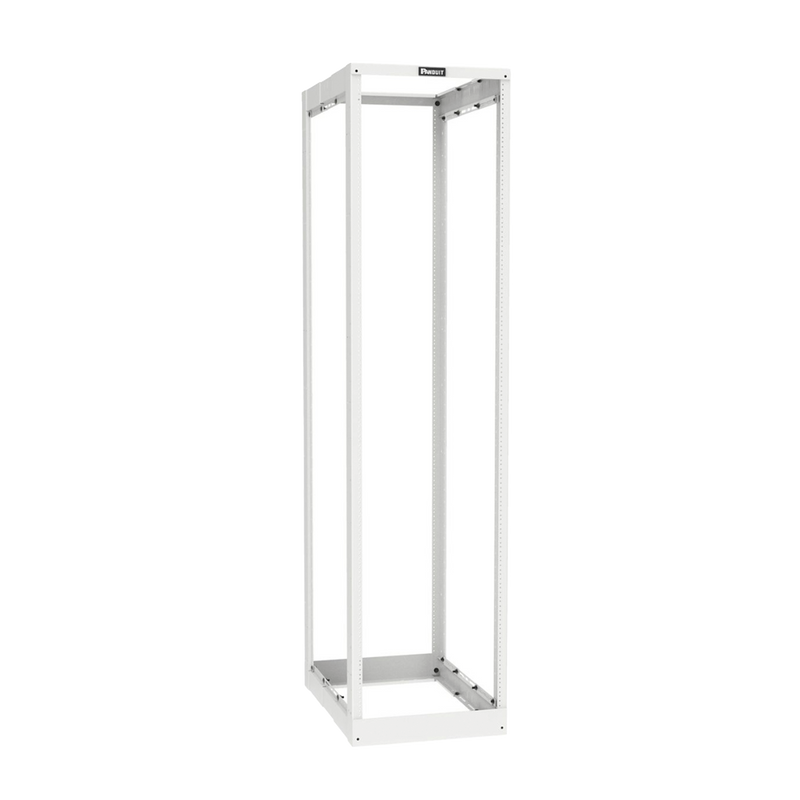 AR4PWH Rack de Cuatro Postes Estándar de 19, Rieles Roscados #12-24, Profundidad Ajustable de 23 a 42 in, 45 Unidades de Rack, Color Blanco