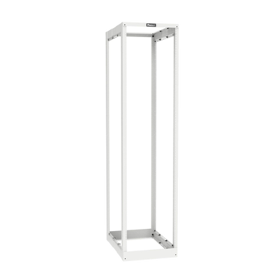 Rack de Cuatro Postes Estándar de 19", Rieles Roscados #12-24, Profundidad Ajustable de 23 a 42 in, 45 Unidades de Rack, Color Blanco