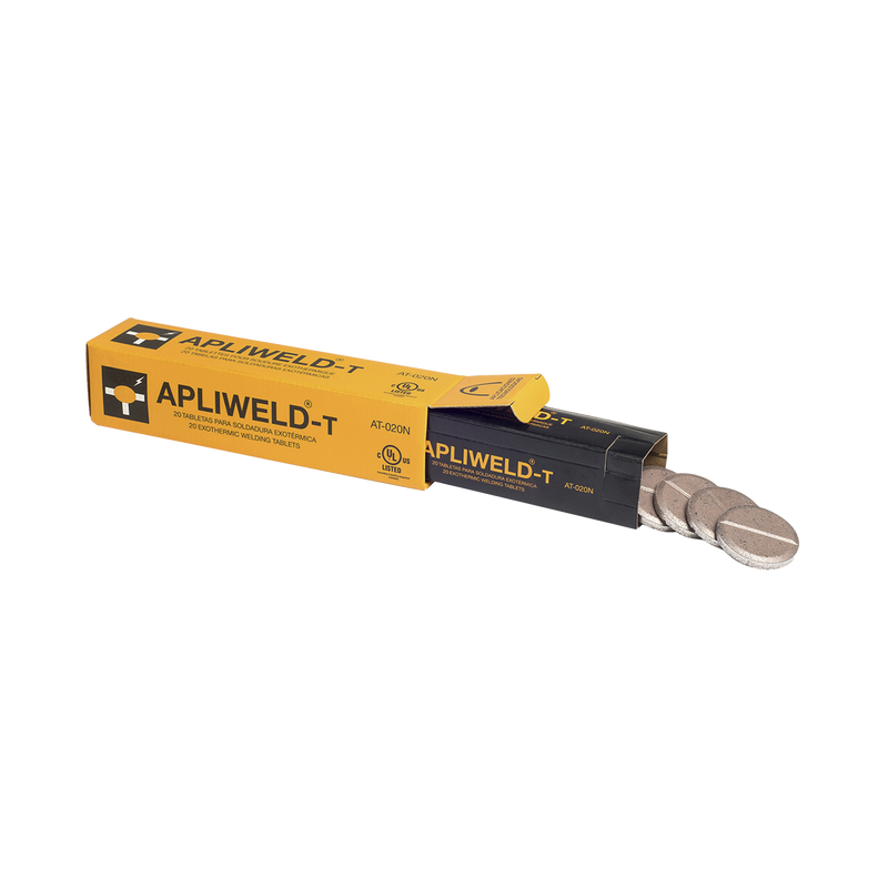 AT-020-N Apliweld-T. Tabletas de Compuesto para Soldadura Exotérmica (Diámetro 43 mm). 20 Piezas.