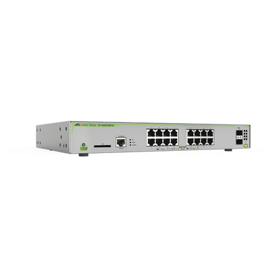 Switch PoE+ Administrable CentreCOM GS970M, Capa 3 de 16 Puertos 10/100/1000 Mbps + 2 SFP Gigabit, 247 W - Toer