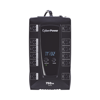 UPS de 750 VA/450 W, Topología Línea Interactiva, Entrada 120 Vca NEMA 5-15P, Tipo Gabinete Compacto, Con 12 Tomas NEMA 5-15R - Toer