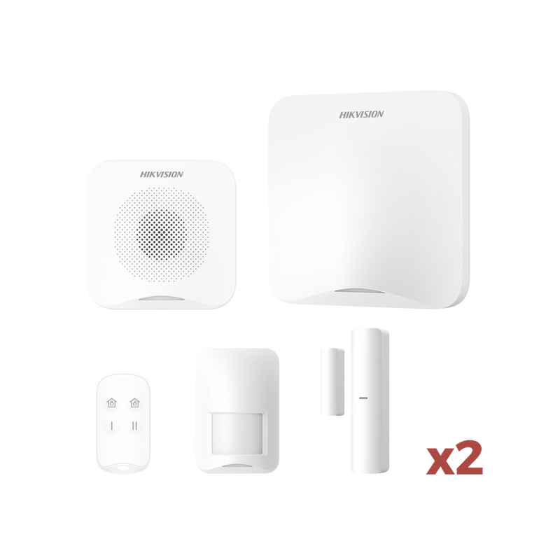 AXHOME-KIT-GSM (AX HOME) KIT de Alarma AX HOME / Incluye: 1 Hub con batería de respaldo / 1 Llavero / 1 PIR / 2 Contactos Magnéticos / 1 Sirena / Wi-Fi / 3G/4G / Compatible con Hik-Connect P2P y Hik-Partner PRO