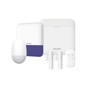 (AX PRO) KIT de Alarma AX PRO con GSM (3G/4G) / Incluye: 1 Hub con bateria de respaldo / 1 Sensores PIR / 2 Contactos Magnéticos / 1 Control Remoto / 1 Sirena Inalambrica Exterior / WiFi / Compatible con Hik-Connect P2P - Toer