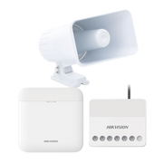 (AXPRO) KIT de alarma AX PRO con sirena cableada 30W / Incluye: 1 Hub con Batería de respaldo / 1 Sirena Cableada de 30 Watts IP65 / 1 Relevador Inalámbrico 0 a 36 VCC / Compatible con Hik-Connect P2P - Toer