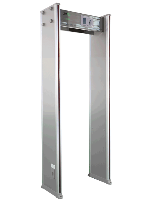 ZKTECO D1065 - Arco detector de metal con 6 zonas de detección, 100 niveles de sensibilidad, pantalla LCD de 3.5", contadores de personas y alarmas, indicadores LED en ambas vistas