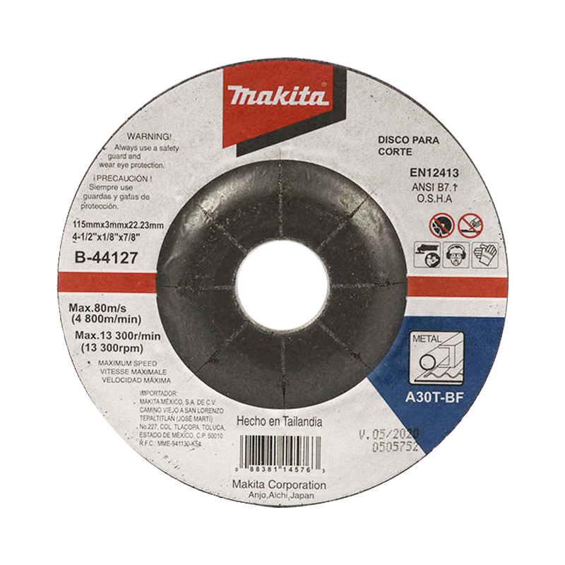 Disco de corte para metal de 4 1/2