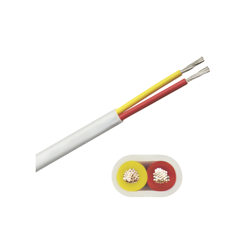 Rollo de cable plano grado marino calibre 14, de 2 conductores (rojo y amarillo) de 500 pies (152.4 m). de 2 conductores (rojo y amarillo)
