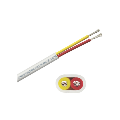 Rollo de cable plano grado marino calibre 16,  de 2 conductores (rojo y amarillo) de 250 pies (76.2 m).