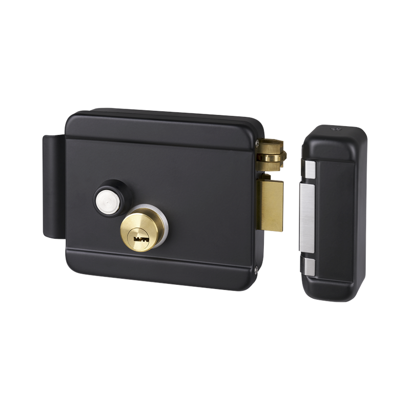 BL-ACCESSRIMB Cerradura Eléctrica con Botón de Salida / Incluye Llave  / Exterior / Derecha / Color Negro
