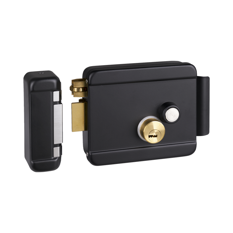 BL-ACCESSRIMBL Cerradura Eléctrica con Botón de Salida / Incluye Llave  / Exterior / Izquierda / Color Negro