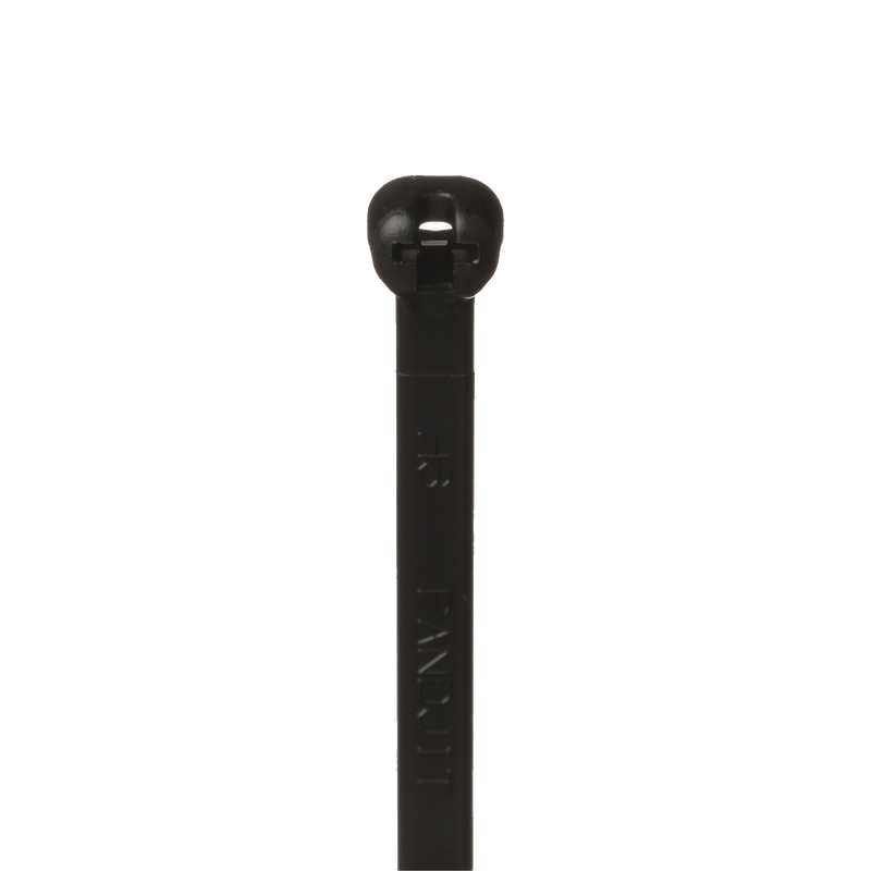 BT2S-C0 Cincho de Nylon 6.6 Dome-Top®, Con Lengüeta de Bloqueo de Acero Inoxidable, 203 mm largo x 4.7mm ancho, Color Negro, Exterior Resistente a Rayos UV, Paquete de 100pz