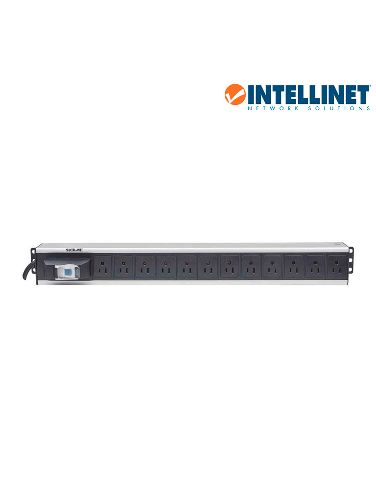 INTELLINET 713955- Barra PDU / 12 cont. / Gabinetes y Racks, / Vertical / Interruptor doble / Conta cortos circuitos