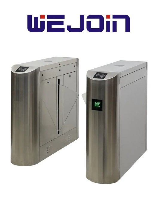 WEJOIN WJTYH101SP - Barreras Peatonal Flap Barrier Bidireccional con Aletas de Acrílico 3 Millones de Ciclos pase 25 - 35 por minuto Compatible con Controles de Acceso