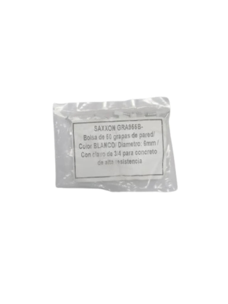 TCE LMG-NCC-5mm-W - Grapa de pared / Diámetro interno 5 mm / Altura 6 mm / Color blanco / Bolsa de 50 piezas