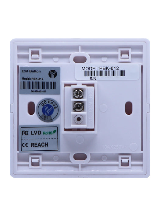 YLI PBK812 - Botón de Salida Mecánico, Carcasa Plástica, Función NO