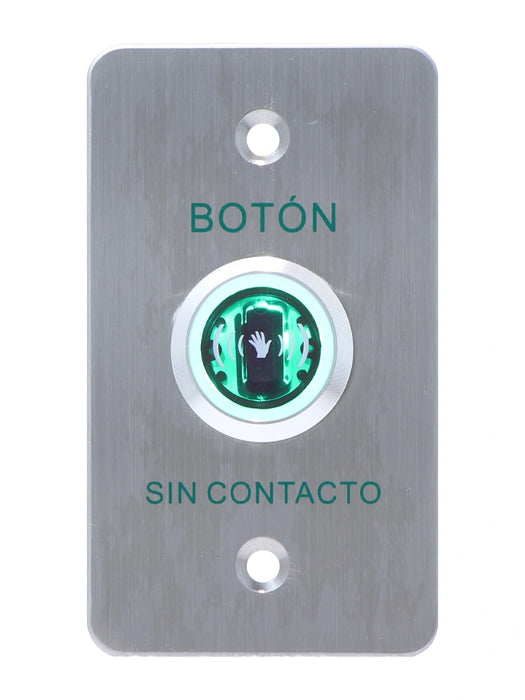 YLI ISK841BLED - Botón de Salida sin Contacto, Indicador LED, Acero Inoxidable, 12 VCC, Función NC/NO, Distancia de Detección y Retardo del Relevador Ajustables