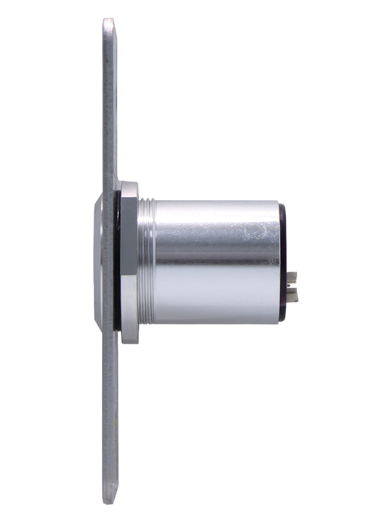 YLI ISK841BLED - Botón de Salida sin Contacto, Indicador LED, Acero Inoxidable, 12 VCC, Función NC/NO, Distancia de Detección y Retardo del Relevador Ajustables