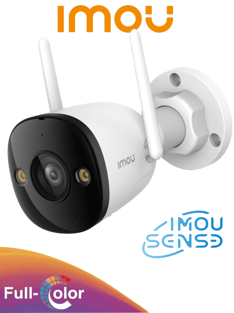 IMOU IPC-S3EN-5M0WE Bullet 3 5MP - Cámara IP Bullet WiFi de 5MP, Full Color, con IMOU Sense, visión nocturna inteligente, audio bidireccional, disuasión activa, 108° de visión, IR 30m, H.265, IP67 y ranura MicroSD