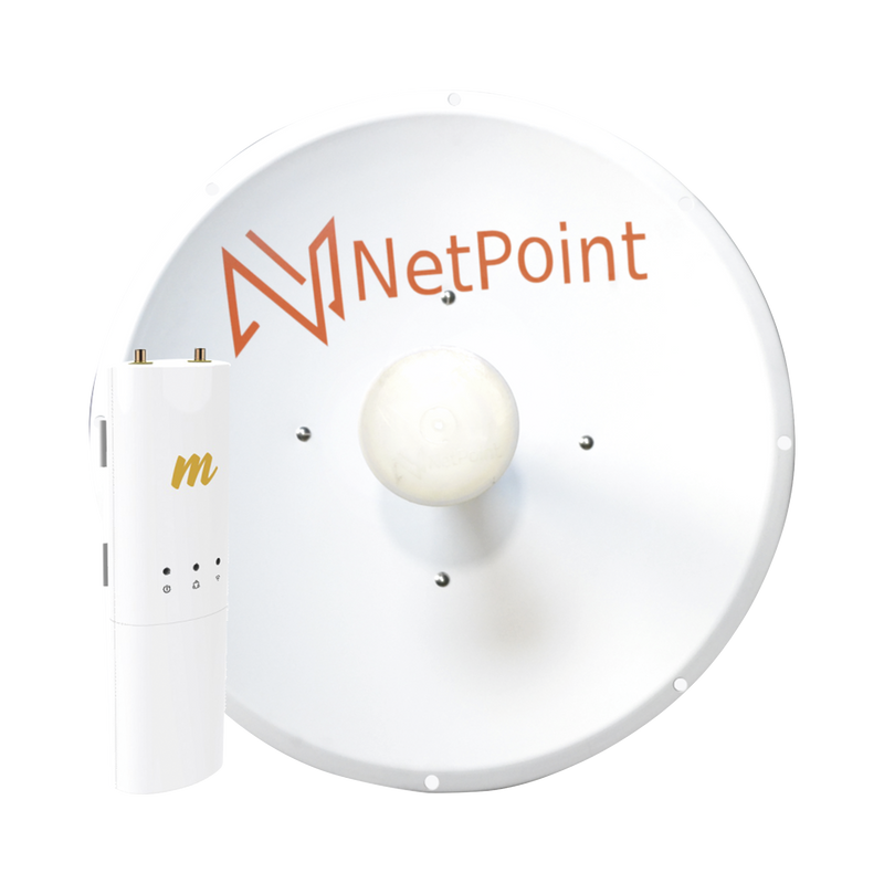 C5CNP1KIT Kit de radio C5C con antena NP1-GEN2 de 30 dBi , Frecuencia (4.9-6.2 GHz), incluye jumper, PoE y cable de alimentación, ideal para distancias de hasta 30km