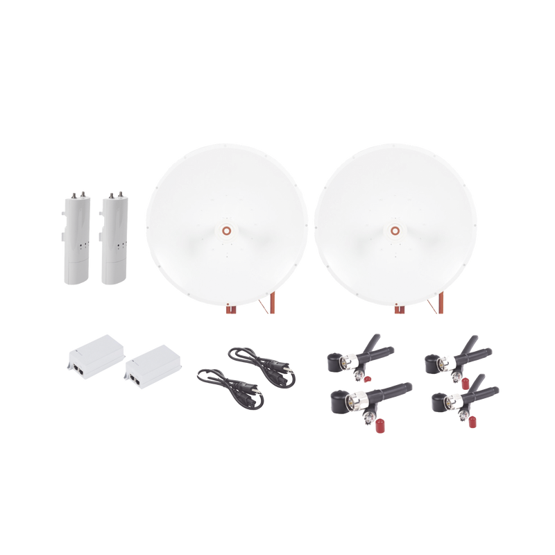 C5C-TXP34-KIT Kit completo de radio C5C con Antena TXP4865D34DP de 34 dBi, Frecuencia (4.9-6.5 GHz), para hasta 65 km, PoE, cable de alimentación y Jumpers Incluidos