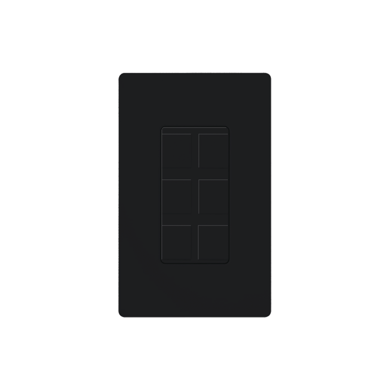Placa de 6 puertos color negro