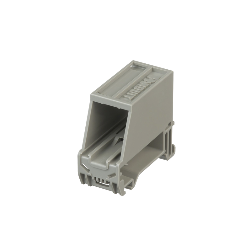 CADIN1IG-S Adaptador de 1 Puerto, Para Conectores Tipo Mini-Com, Blindado, Montaje en Riel Din Estándar de 35mm, Color Gris Internacional