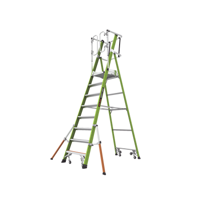 Escalera Fija de 8' (2.4m) de Fibra de Vidrio con Jaula y Peldaños de Aluminio. (SKU:19708-146).