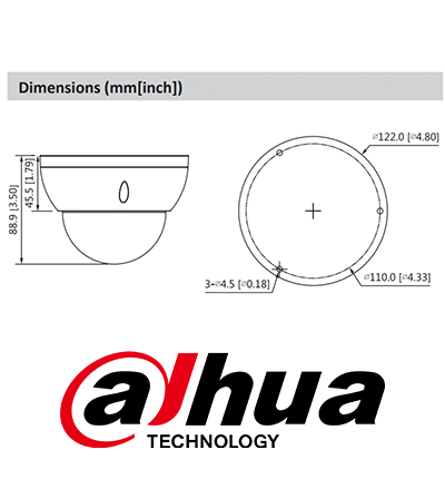 DAHUA IPC-HDBW3441RN-ZAS-27135 - Cámara IP Domo Resolución de 4 MP/ Lente Mot. 2.7 a 13.5mm/ ∢ 104°-27°/ IR 40 mts/ IA WizSense/ Detección de Movimiento Inteligente/ Protección Perimetral/ PoE/ WDR/ H.265+/ IP67/ IK10/ E&S Alarma/ E&S Audio