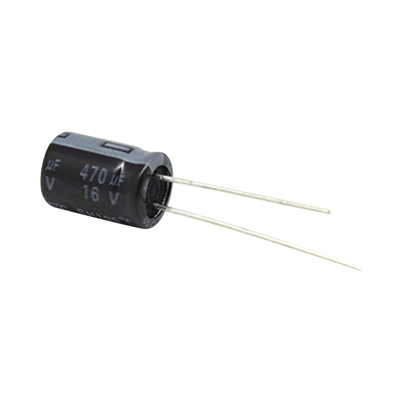 Capacitor Electrolítico de Aluminio, Radial de 470 µFd, 16 Vcc, 105 °C, 8.0 x 11 mm.