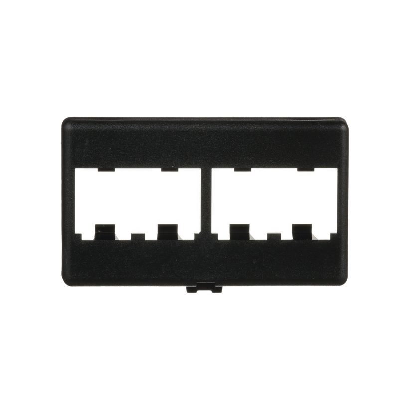 Placa de Mobiliario Modular Estándar, Salidas Para 4 Puertos Mini-Com, Color Negro