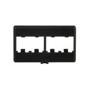 Placa de Mobiliario Modular Estándar, Salidas Para 4 Puertos Mini-Com, Color Negro - Toer