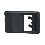 Placa de Mobiliario Modular Estándar, Salidas Para 2 Puertos Mini-Com Angulados, Color Negro - Toer