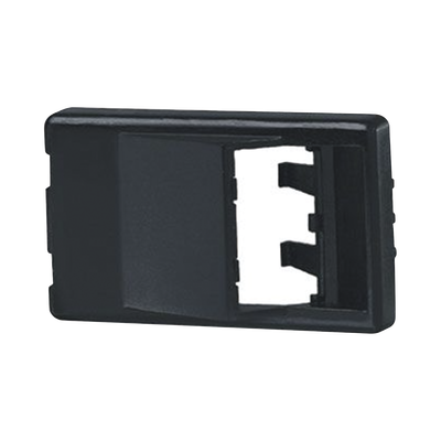 Placa de Mobiliario Modular Estándar, Salidas Para 2 Puertos Mini-Com Angulados, Color Negro - Toer