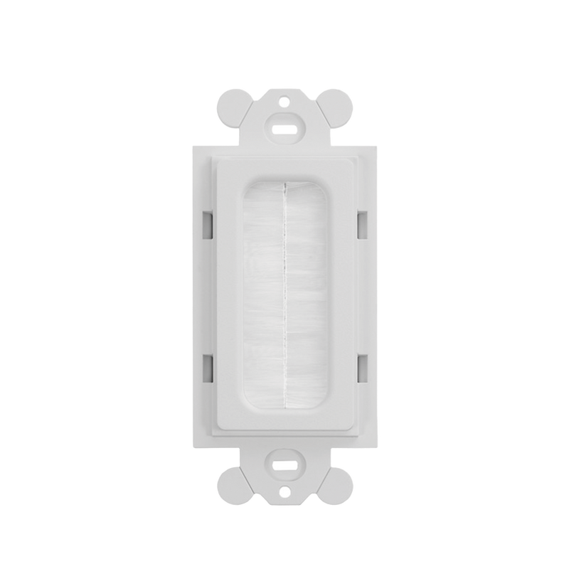 Placa de Pared Pasacables Tipo Cepillo, Estándar GFCI, Material ABS, Color Blanco