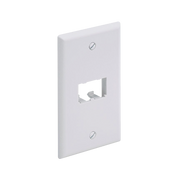 Placa de Pared Vertical Clásica, Salida Para 2 Puertos Mini-Com, Color Blanco - Toer